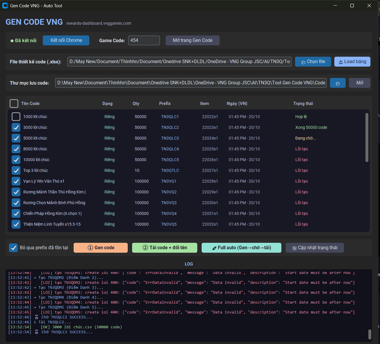 Tool Gen Code VNG - UI